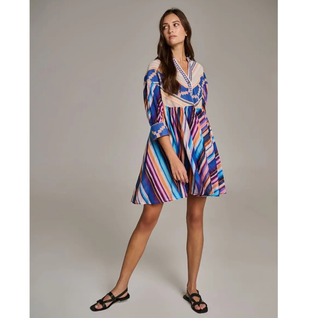 Nwt Devotion Twins Ververoda Embroidered Mini Dress, Size S